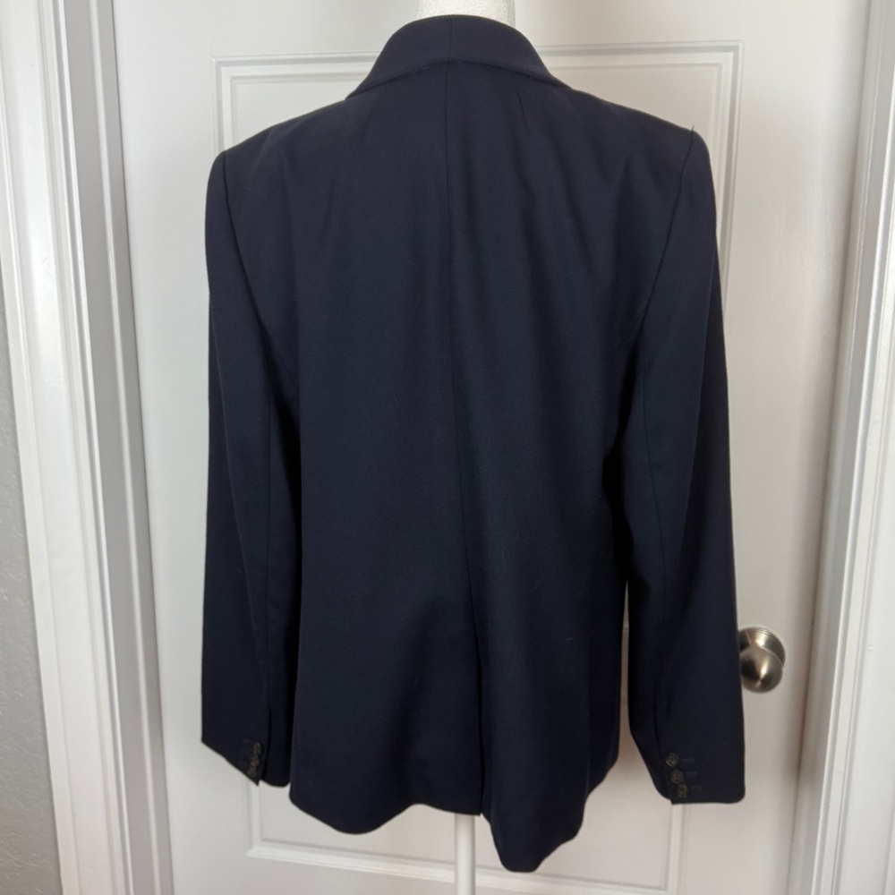 J. Crew Women’s Parke Navy Blue wool one-button blazer size 14 - Picture 5 of 10